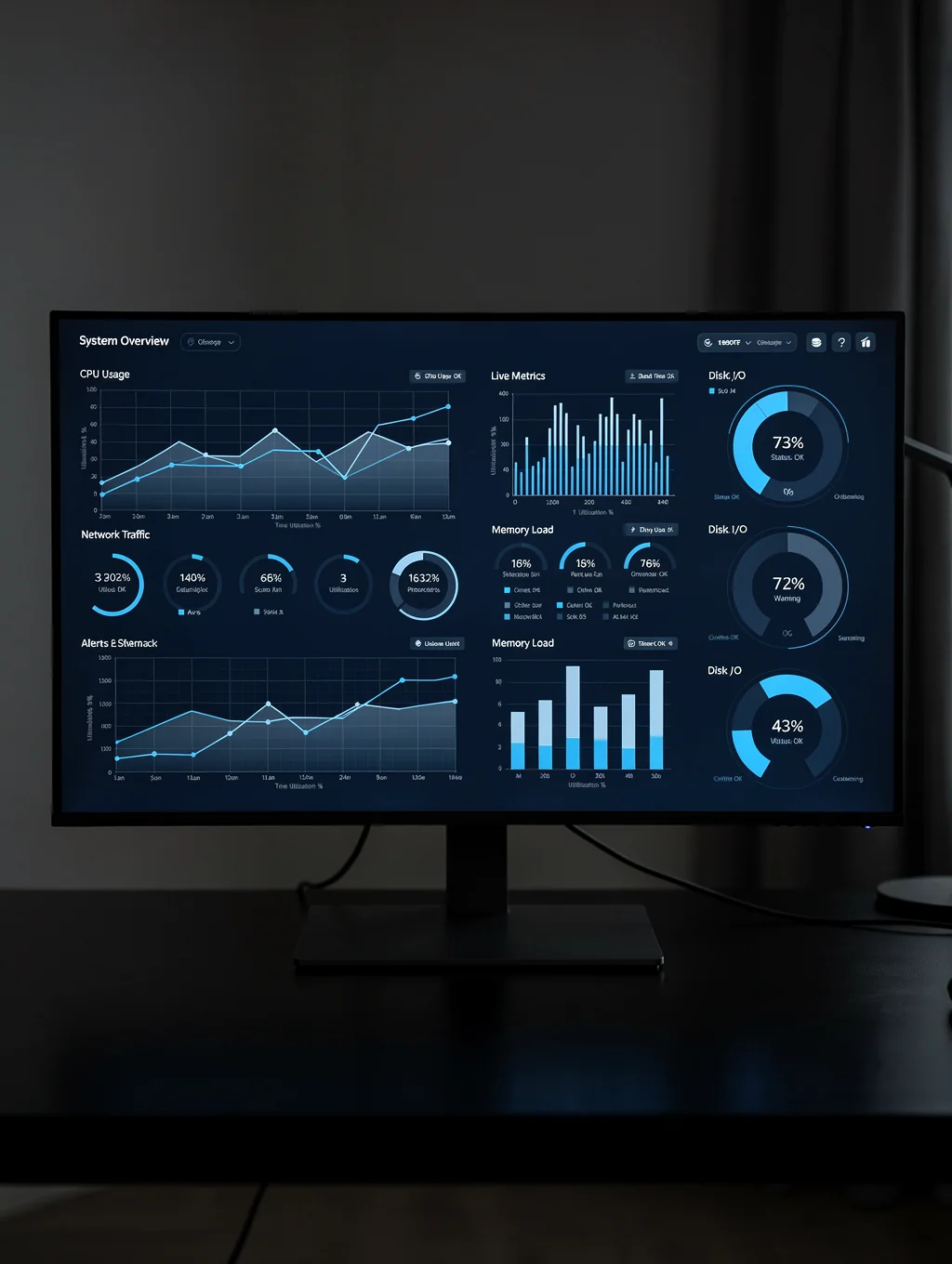 Security dashboard showing real-time threat monitoring