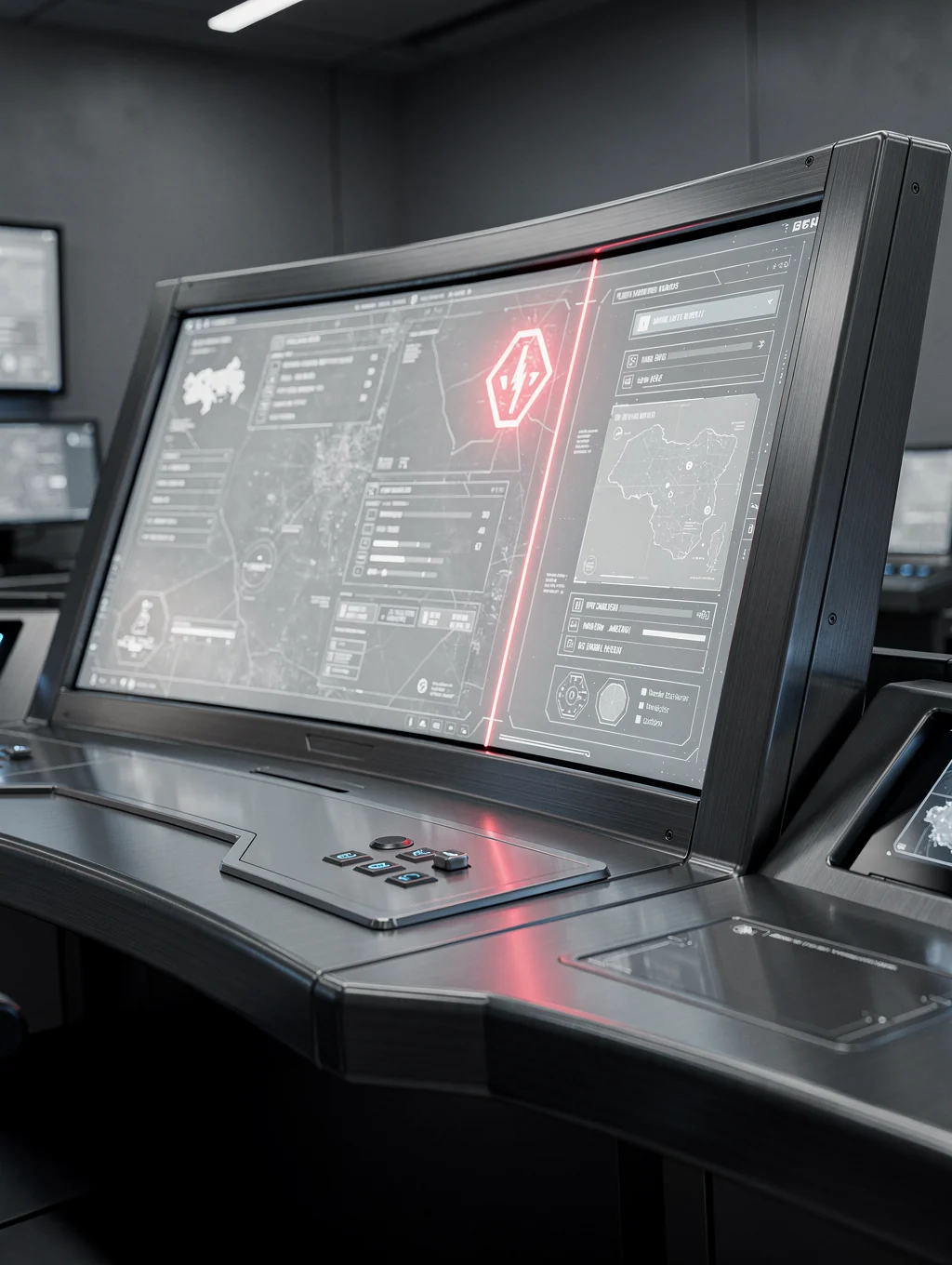 Secure command center monitoring active operations