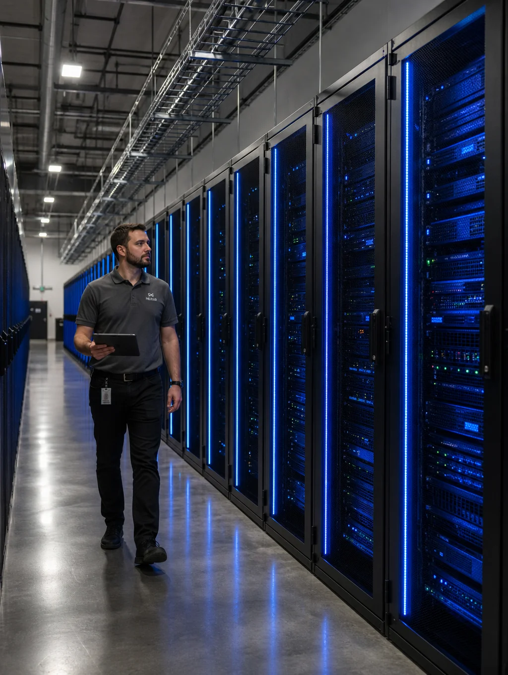 Engineers configuring secure server infrastructure